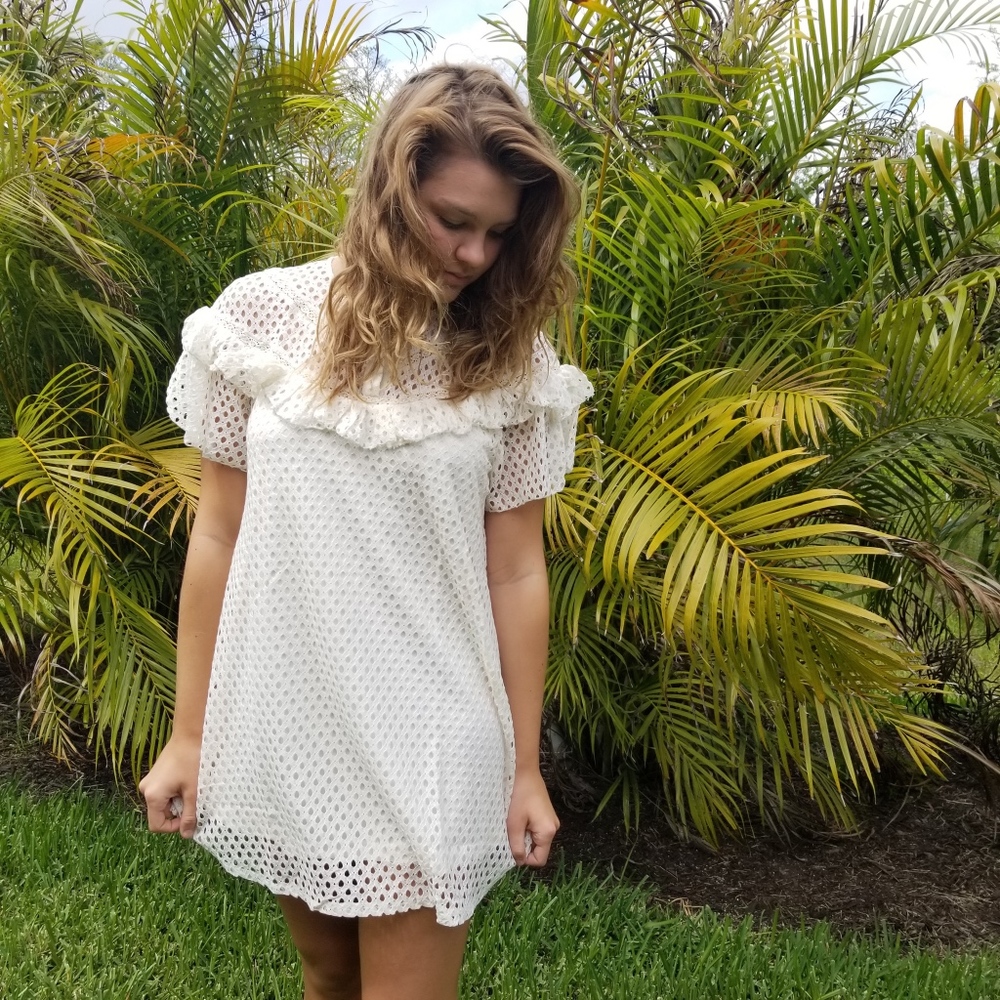 Natural Lace Yoke Dress - Picture 1 of 4